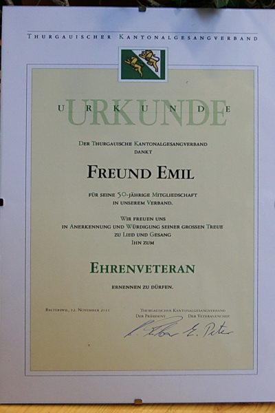 Ehrenurkund Emil Freund